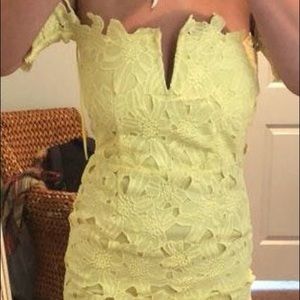 Blush yellow lace dress